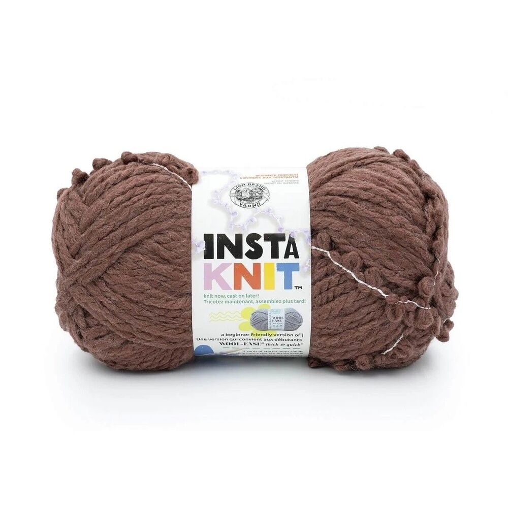 (1 Pack) Lion Brand Yarn 801-126AP InstaKnit Beginner Yarn,Guilt-Free Chocolate